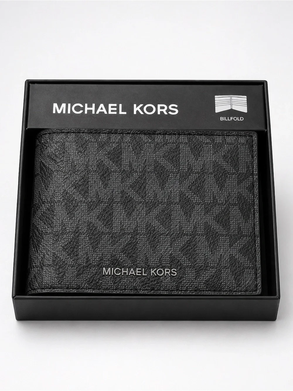 Michael Kors Black MK Monogram Bifold Card & Cash Wallet